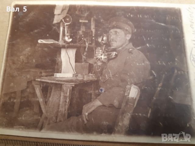 Стара картичка ПЪРВА СВЕТОВНА ВОЙНА 1917 г. Войник - телефонист, снимка 2 - Филателия - 46386046