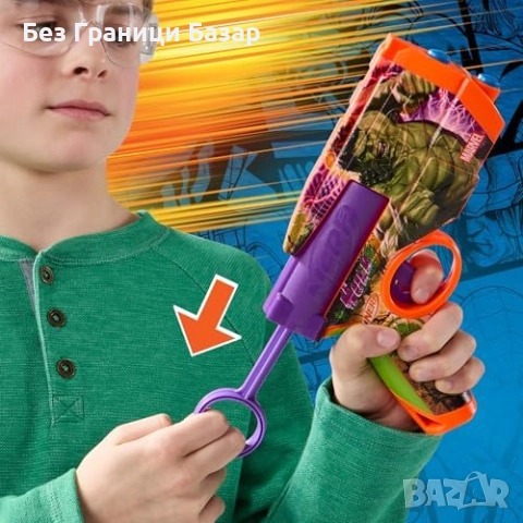 Нов Nerf Marvel Hulk бластер с 4 меки стрели N1 за деца 8+ играчка, снимка 6 - Други - 51771329