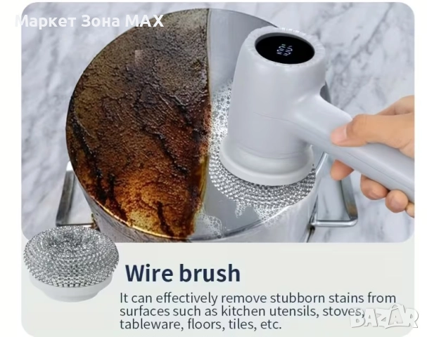 Високооборотна 9-в-1 Електрическа Четка за Почистване, снимка 6 - Други стоки за дома - 52891210