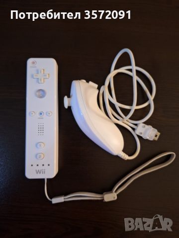 Оригинално дистанционно с контролер(nunchuck)  за конзола Nintendo Wii, снимка 1 - Аксесоари - 45603984