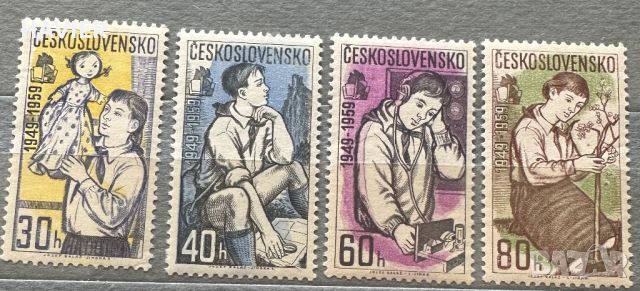 Пощенски марки Чехословакия 1959 , снимка 2 - Филателия - 46289501