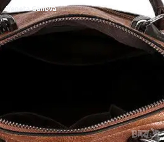 Черна дамска чанта от екокожа с къса и дълга дръжка, снимка 3 - Чанти - 45068372