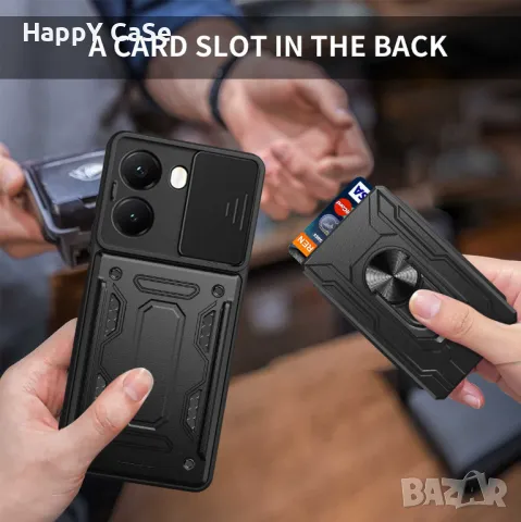 Xiaomi Poco X7 Pro / X7 / RING CARD SLOT Удароустойчив кейс калъф гръб със слот за карта, снимка 5 - Калъфи, кейсове - 49744884