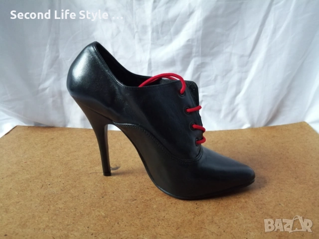 №36 Pleaser дамски обувки естествена кожа - висок ток, черен цвят, снимка 10 - Дамски елегантни обувки - 53139691