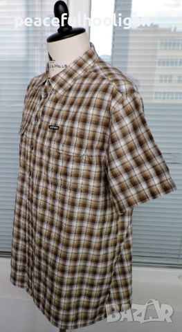 Icepeak  - мъжка карирана риза  с къс ръкав за планина и туризъм размер XL , снимка 7 - Ризи - 45269969