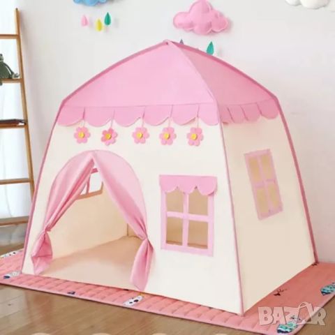 Детска къщичка за игра палатка с включени светещи текстилни топки гирлянд, снимка 2 - Играчки за стая - 45695970