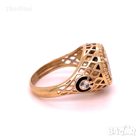 Златен детски пръстен 4,11гр. размер:47 14кр. проба:585 модел:16950-1, снимка 3 - Пръстени - 53347993