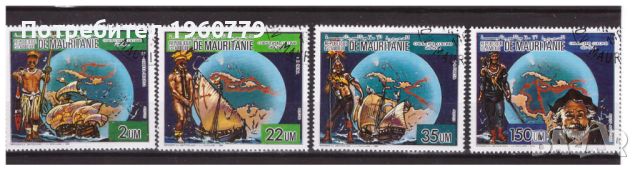 МАВРИТАНИЯ 1986 Колумб серия 4 марки, снимка 1 - Филателия - 46329821