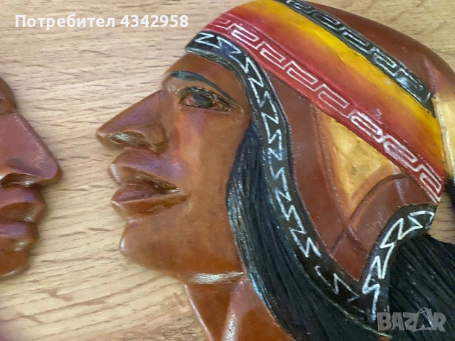 Ретро дървени стенни пана – етно декор (комплект от 2 броя) ., снимка 3 - Антикварни и старинни предмети - 54004161