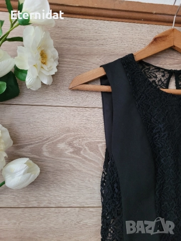 Елегантна черна рокля Zara , снимка 5 - Рокли - 51481407
