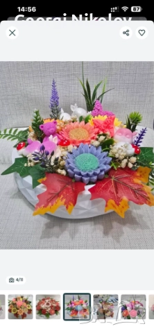 Кашпи със сапунени цветя