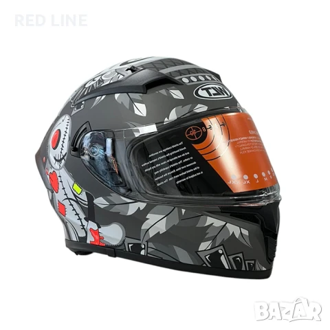 Каска за мотор WLT Matt Grey 4, снимка 6 - Аксесоари и консумативи - 50809684