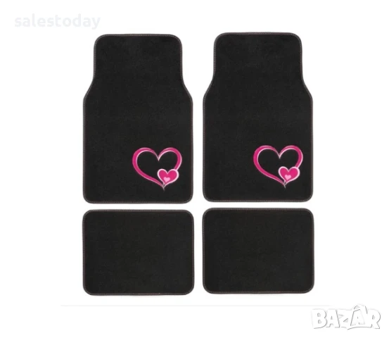 Стелки за кола с розово сърце, мокет, Универсални, снимка 3 - Аксесоари и консумативи - 38133449