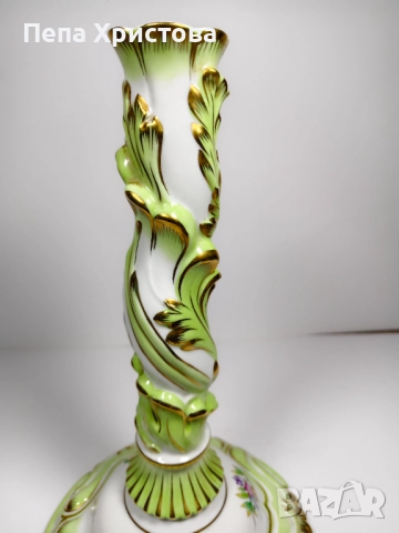 Свещник от унгарски порцелан Herend "Fancy Queen Victoria VBO", снимка 7 - Други - 51476455