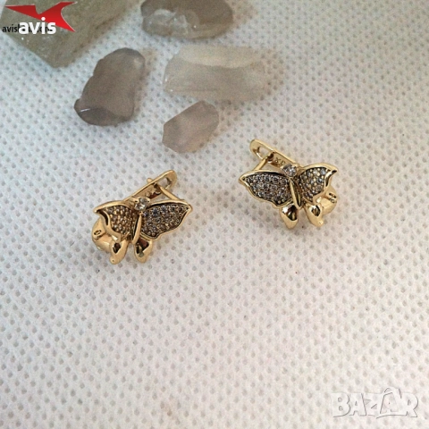 Обеци с 14К златно покритие 2141841