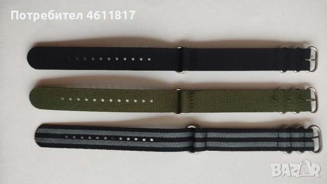 Текстилна каишка НАТО 20мм, снимка 4 - Каишки за часовници - 52319634