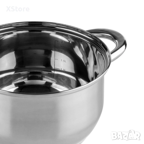 Комплект съдове за готвене Muhler  от 8 части, неръждаема стомана, снимка 5 - Съдове за готвене - 52507460