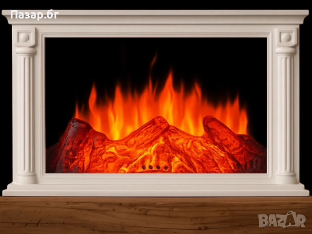 LED камина с ефект на тлеещи въглени – безопасна и стилна атмосфера у дома. Бяла/кафява, снимка 6 - Други - 52440136
