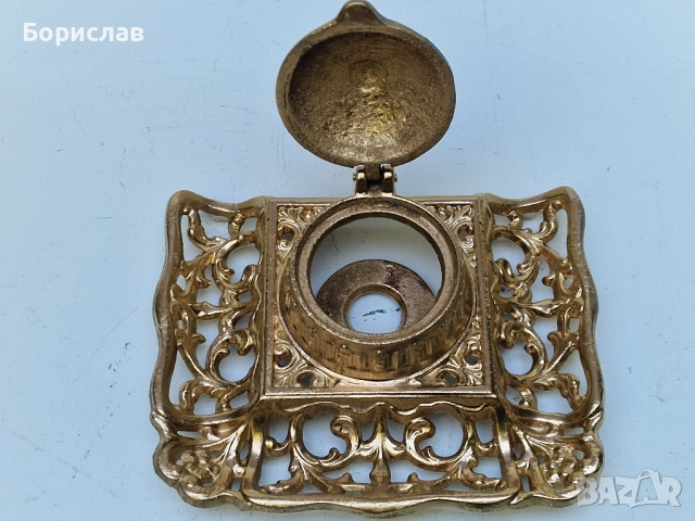 Стара мастилница, снимка 2 - Антикварни и старинни предмети - 51584981