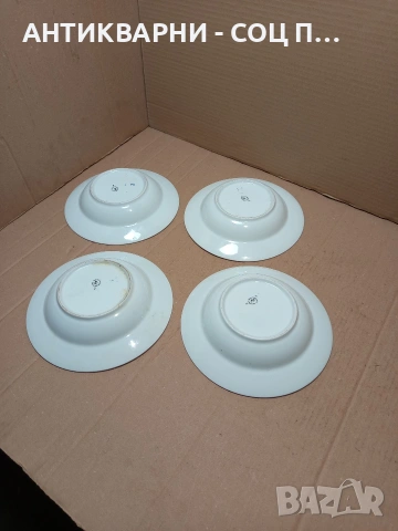 Комплект Соц Стари Български Порцеланови Чинии С Позлатен Кант. НОМЕР 1666., снимка 5 - Антикварни и старинни предмети - 53759466