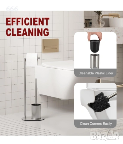 Държач за тоалетна хартия BVL с четка за тоалетна, снимка 6 - Други стоки за дома - 54158098