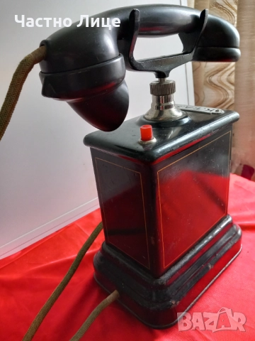 1920г. Стар Метален Телефон с Манивела, снимка 4 - Антикварни и старинни предмети - 52489044