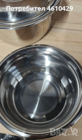 Комплект купи с капак в различни размери от неръждаема стомана - 3 бр., снимка 3 - Други - 53422738