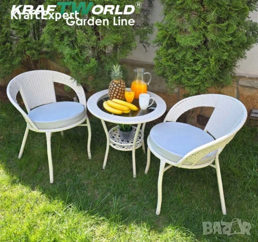 Ратанова Маса и 2 Стола + Луксозна Висяща Люлка тип Гнездо – Градински Комплект за Релакс, снимка 6 - Градински мебели, декорация  - 50653522