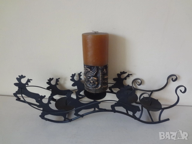 Нов метален свещник с еленчета от Виена, снимка 4 - Декорация за дома - 52794677