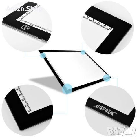 AGPTEK LED светлинна дъска A4 магнитна светеща подложка за диамантено рисуване, снимка 9 - Други - 45966480
