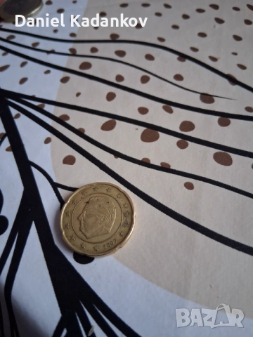 20 евро цента Белгия 2007 г., снимка 2 - Нумизматика и бонистика - 53133674