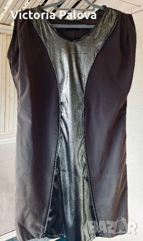 Ефектна дизайнерска рокля ULDAHI цвят mocha