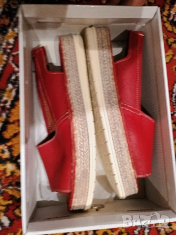 Дамски летни обувки, червени номер 38, снимка 5 - Маратонки - 51442239