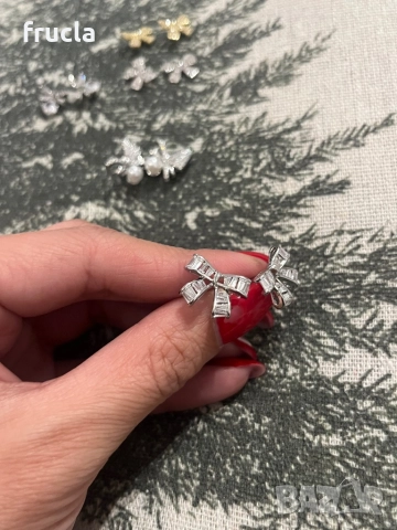 Обеци с Кристали Панделки, снимка 3 - Обеци - 52957988