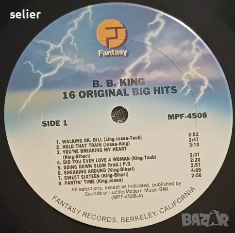 B.B. King ‎– 16 Original Big Hits B.B. King MADE IN USA Щатско издание,обаче нито на плочата пише ни, снимка 4 - Грамофонни плочи - 48168556