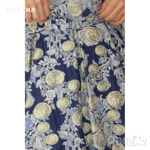 💕Къса официална рокля с плохи и златиста щампа, снимка 2 - Рокли - 53944865