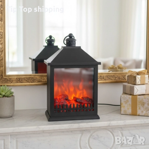 LED Декоративен фенер-камина – Реалистичен пламък за Коледа и зимен уют, снимка 3 - Декорация за дома - 52628509