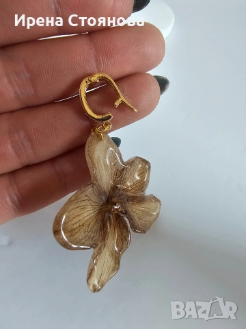 Аксесоар за чанта, ключодържател или каквото решите с естествен цвят на орхидея., снимка 4 - Чанти - 53738019