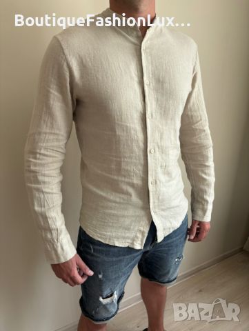 Мъжки ленени ризи 100% лен Италия, снимка 7 - Ризи - 46414476