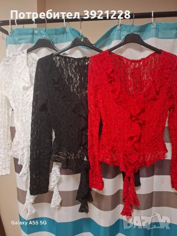 Дантелена блузка вталена