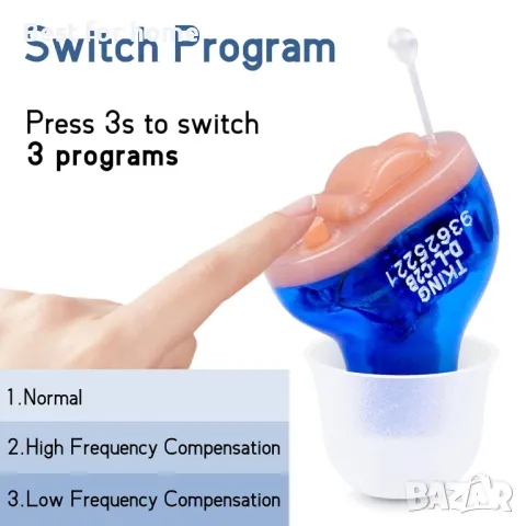 Невидим слухов апарат - TKING C28- ляво ухо, снимка 4 - Слухови апарати - 49779086