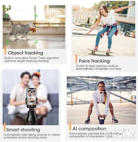 Портативна въртяща селфи стик стойка 360 градусова стойка за камера, снимка 3 - Селфи стикове, аксесоари - 52035094