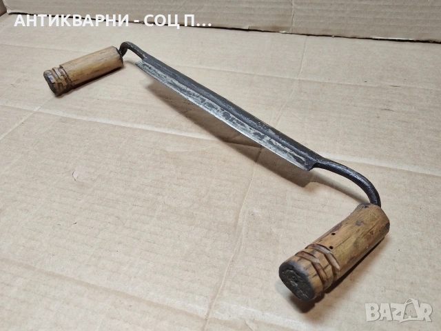Стар Кован Рукан, Дърводелски Нож За Белене На Дърво / НОМЕР 700., снимка 3 - Антикварни и старинни предмети - 53486459