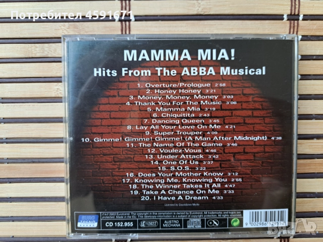 Mamma Mia! (Hits From The ABBA Musical), снимка 3 - CD дискове - 51809405