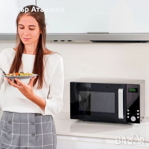 Микровълнова с грил Black+Decker – 23L, 900W, 9 автоматични програми, 5 нива на мощност и детска защ, снимка 1