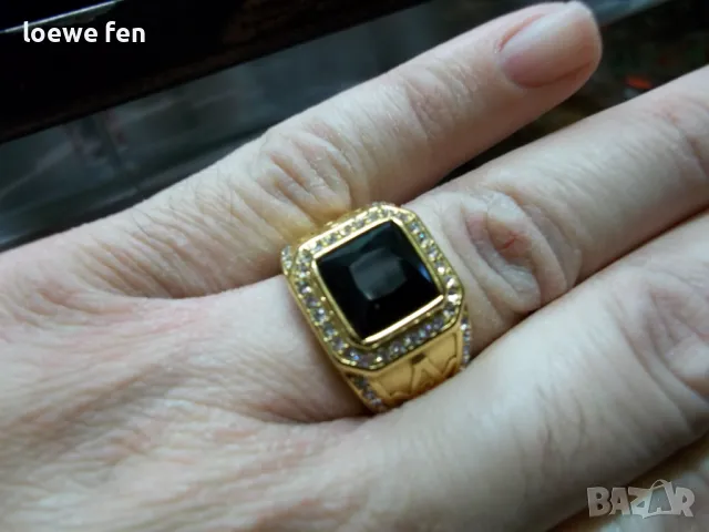 Iced Cult Gold - Луксозен мъжки пръстен красив и стилен неръждаема стомана златен цвят златист !