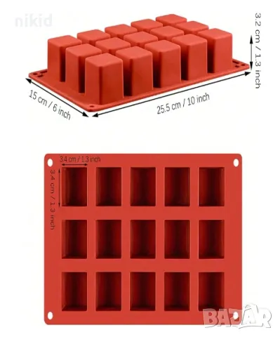 4 см 15куб кубче кубчета хапки силиконов молд форма калъп фондан шоколад гипс гипсови фигурки декор, снимка 5 - Форми - 35595978