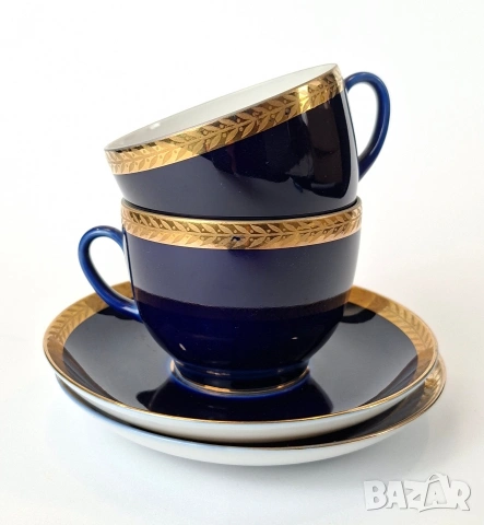 Две кобалтови чаши за кафе - ЛФЗ, снимка 2 - Чаши - 53686218
