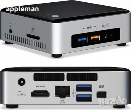 Intel NUC6i3SYH NUC Мини компютър i3-6100U 8GB RAM 256GB SSD Windows 10 Pro