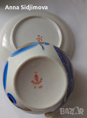 Двоен сет за чай Вербилки руски порцелан , снимка 4 - Чаши - 51539853